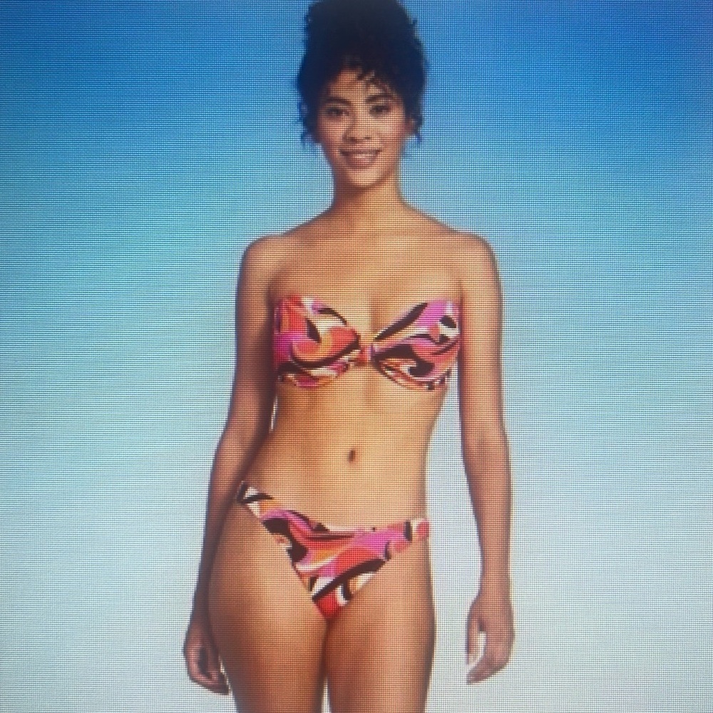 Abstract Multicolor Underwire Bikini Top